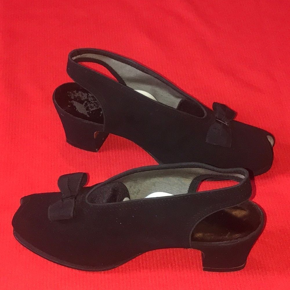 Black Suede Vintage Heels by I.Miller (Deadstock.